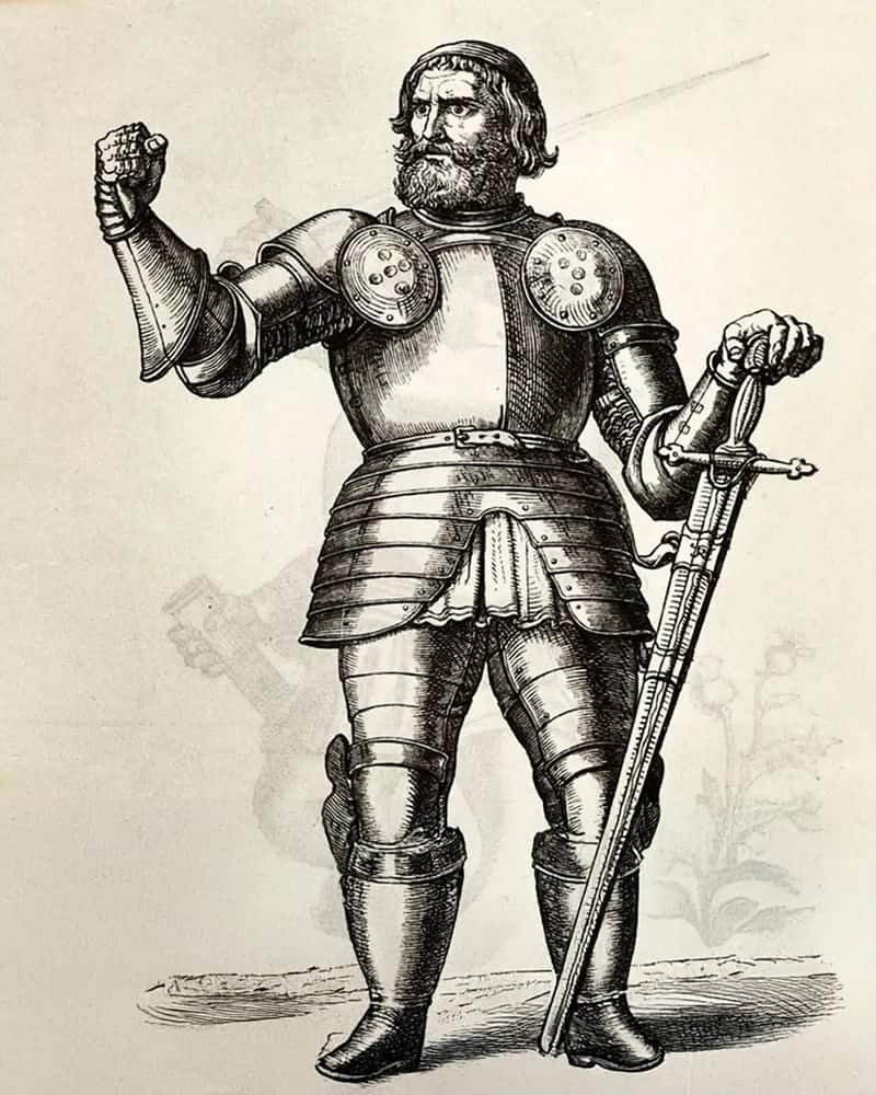 Illustration ancienne d'un guerrier allemand.