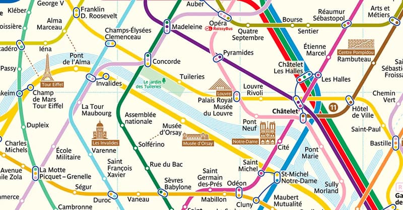 Carte du métro parisien.
